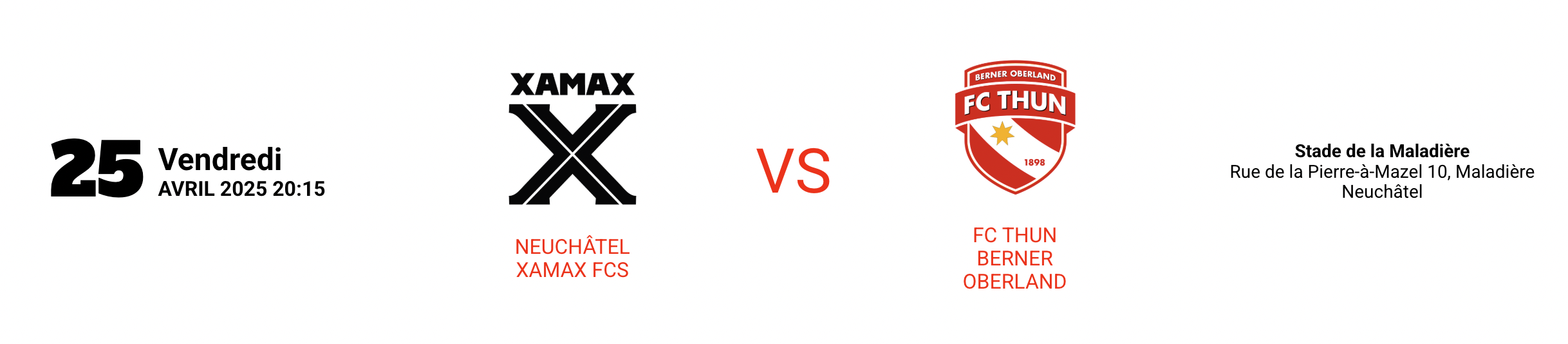 NEUCHÂTEL XAMAX FCS vs FC Thun Berner Oberland
