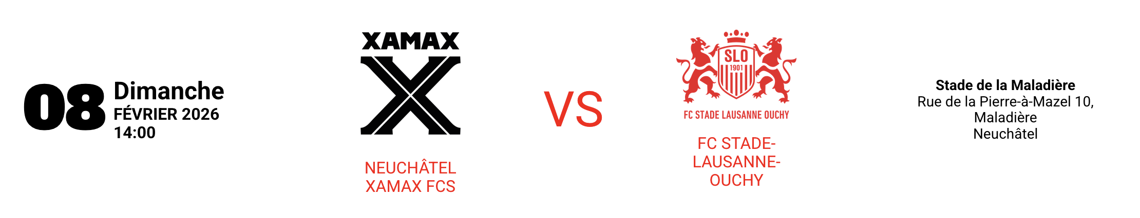 NEUCHÂTEL XAMAX FCS vs FC Stade-Lausanne-Ouchy
