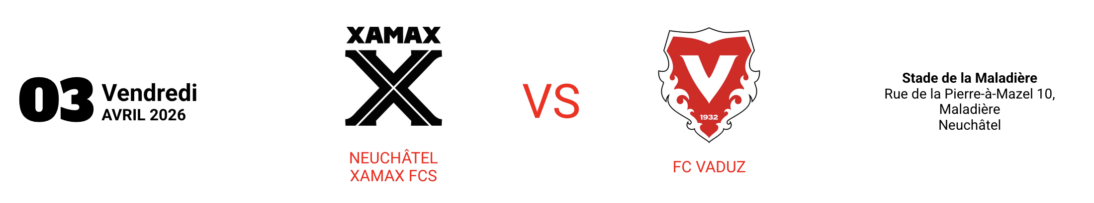 NEUCHÂTEL XAMAX FCS vs FC Vaduz